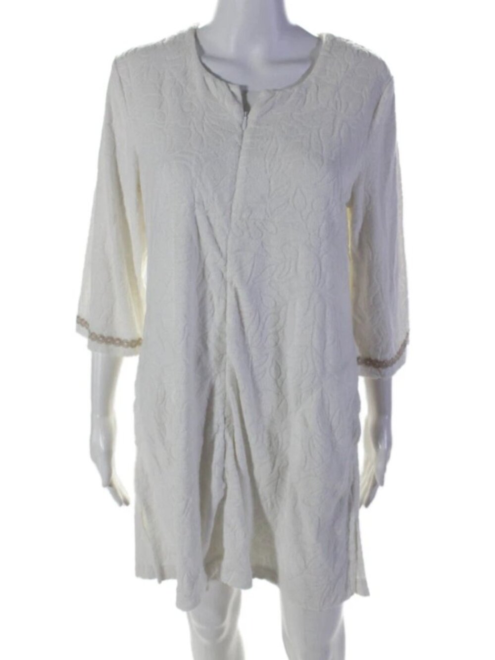 Lilly Pulitzer White Floral Embossed Terry Coverup Size L - Picture 2 of 8